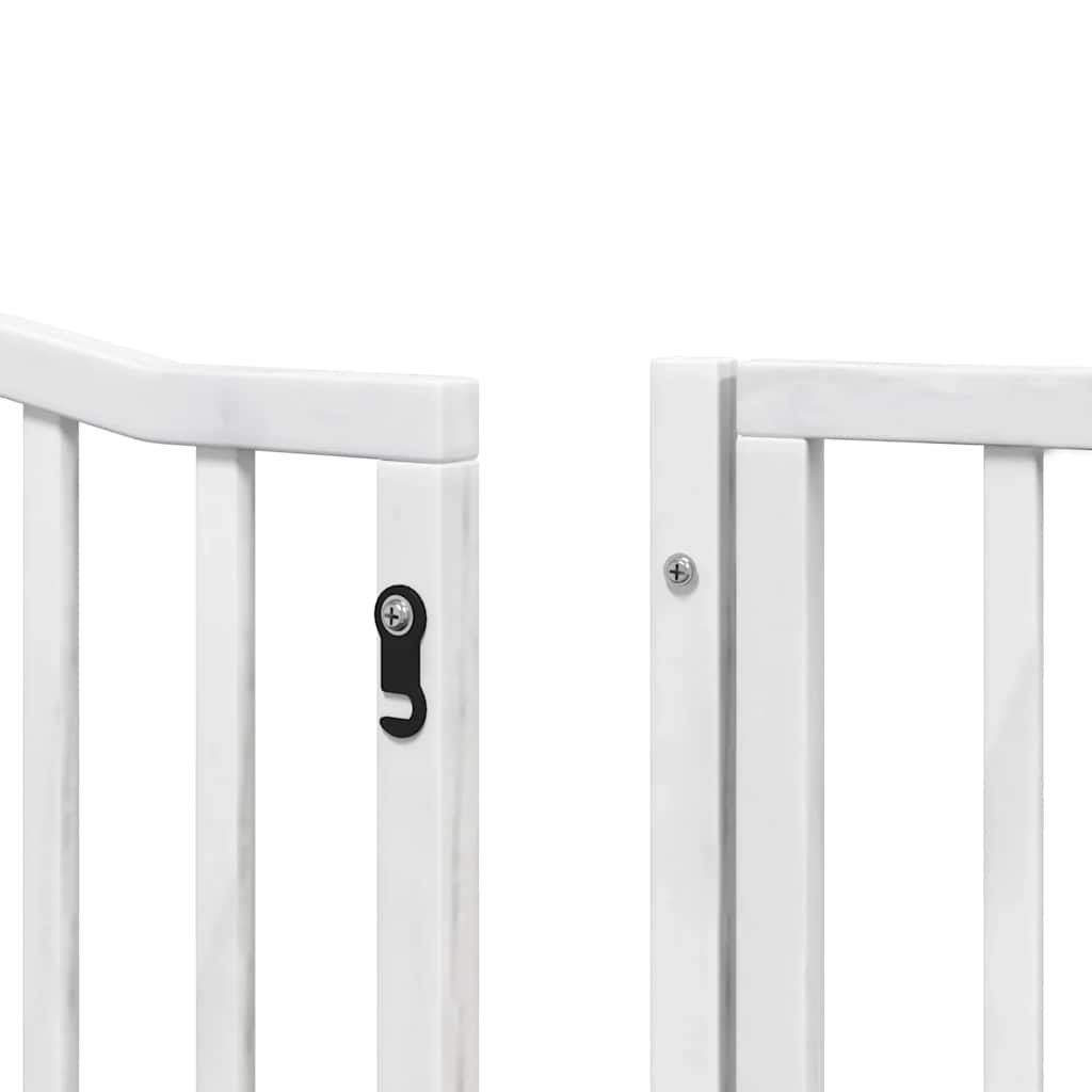 Poartă câini pliabilă cu ușă, 6 panouri, alb, 480 cm, lemn plop GartenMobel Dekor