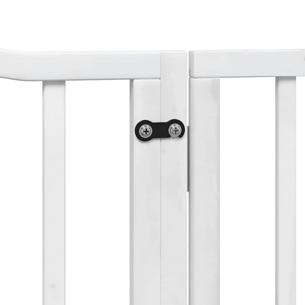 Poartă câini pliabilă cu ușă, 6 panouri, alb, 480 cm, lemn plop GartenMobel Dekor
