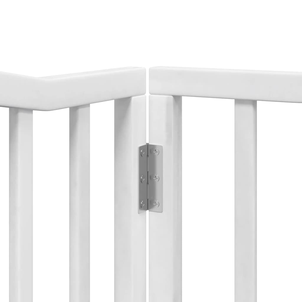 Poartă câini pliabilă cu ușă, 6 panouri, alb, 480 cm, lemn plop GartenMobel Dekor