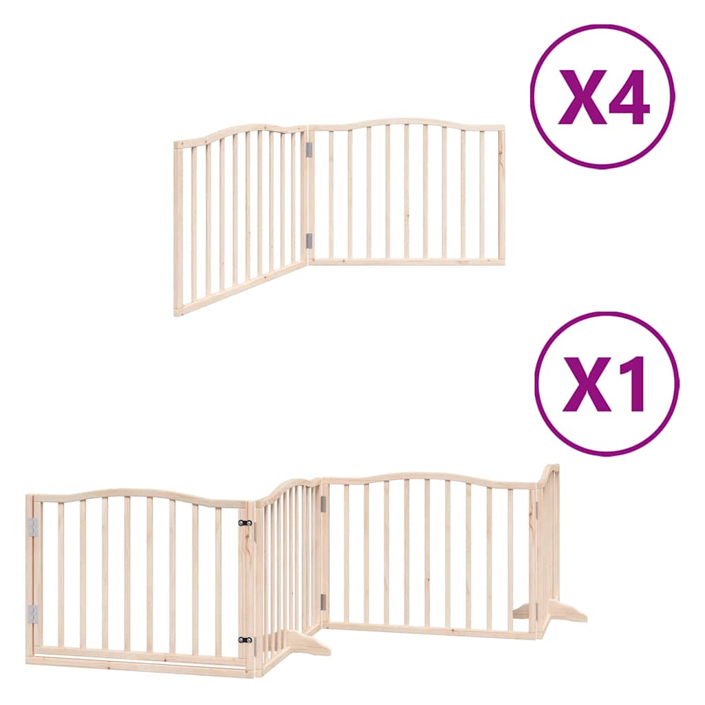 Poartă de câini pliabilă cu ușă, 12 panouri, 960 cm, lemn plop GartenMobel Dekor