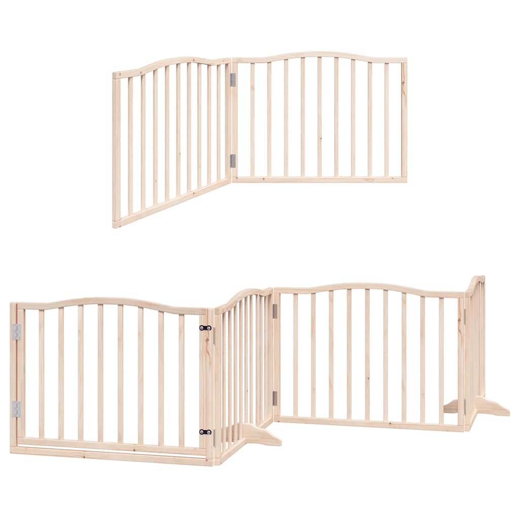 Poartă de câini pliabilă cu ușă, 12 panouri, 960 cm, lemn plop GartenMobel Dekor