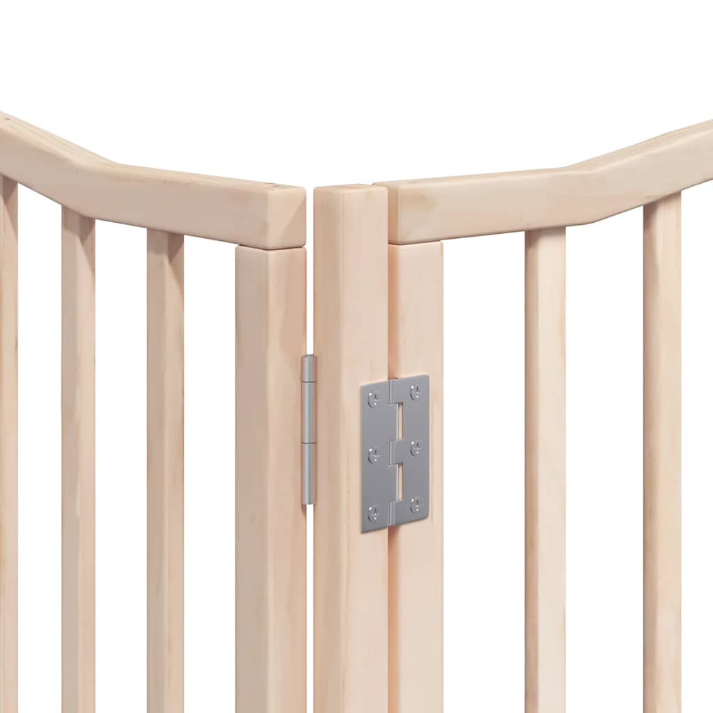 Poartă de câini pliabilă cu ușă, 8 panouri, 640 cm, lemn plop GartenMobel Dekor