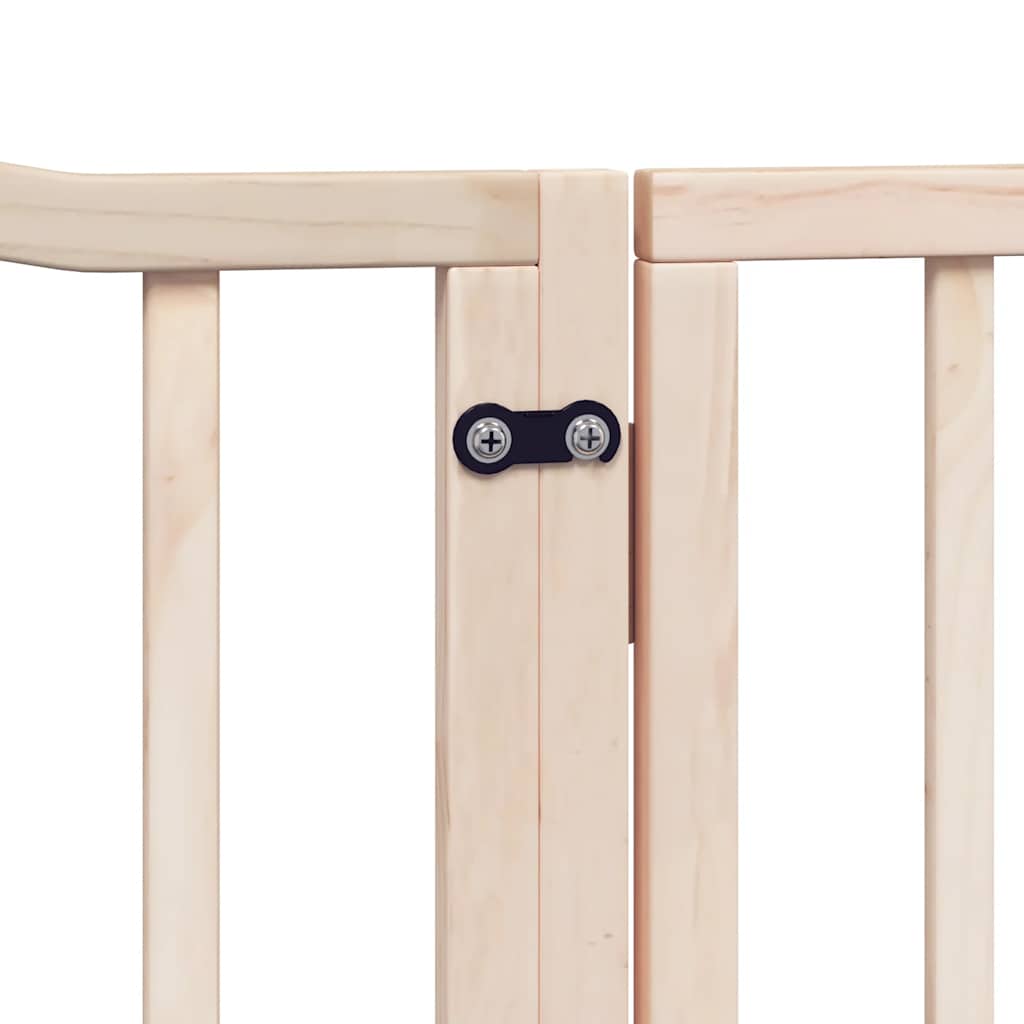 Poartă de câini pliabilă cu ușă, 8 panouri, 640 cm, lemn plop GartenMobel Dekor