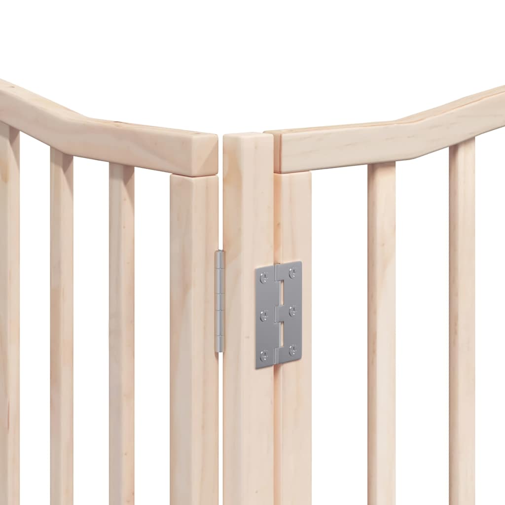 Poartă de câini pliabilă cu ușă, 8 panouri, 640 cm, lemn plop GartenMobel Dekor