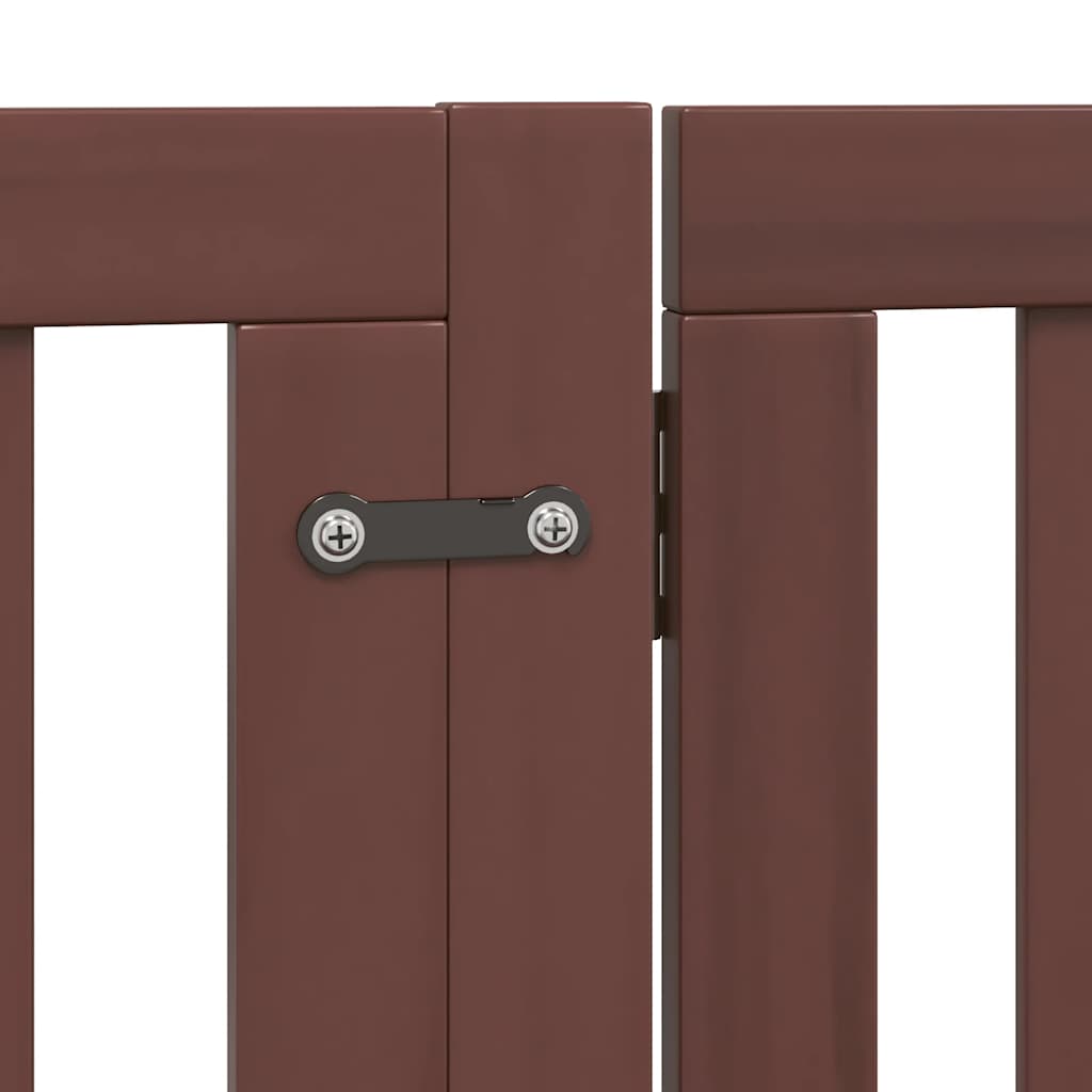 Poartă câini pliabilă cu ușă 10 panouri maro, 800 cm, lemn plop GartenMobel Dekor