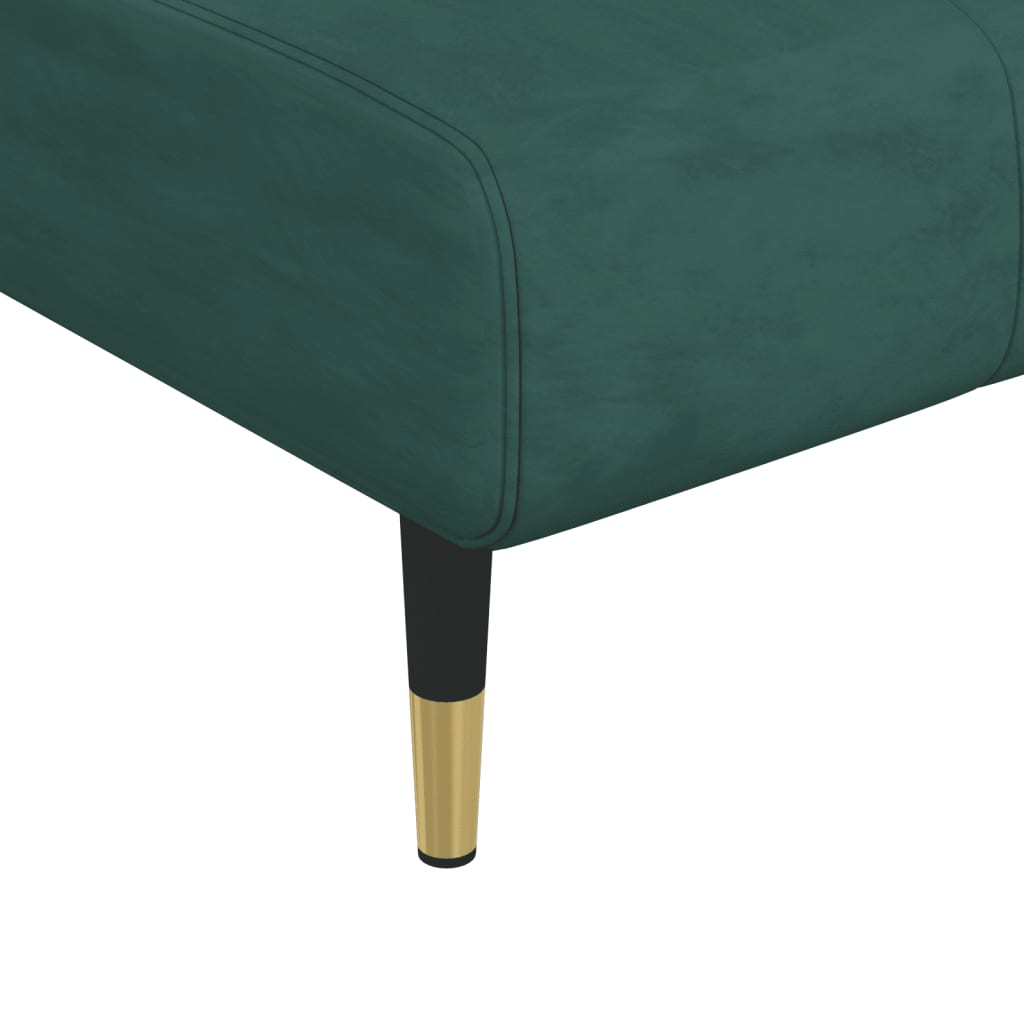 Canapea extensibilă în formă de L verde 275x140x70 cm catifea GartenMobel Dekor