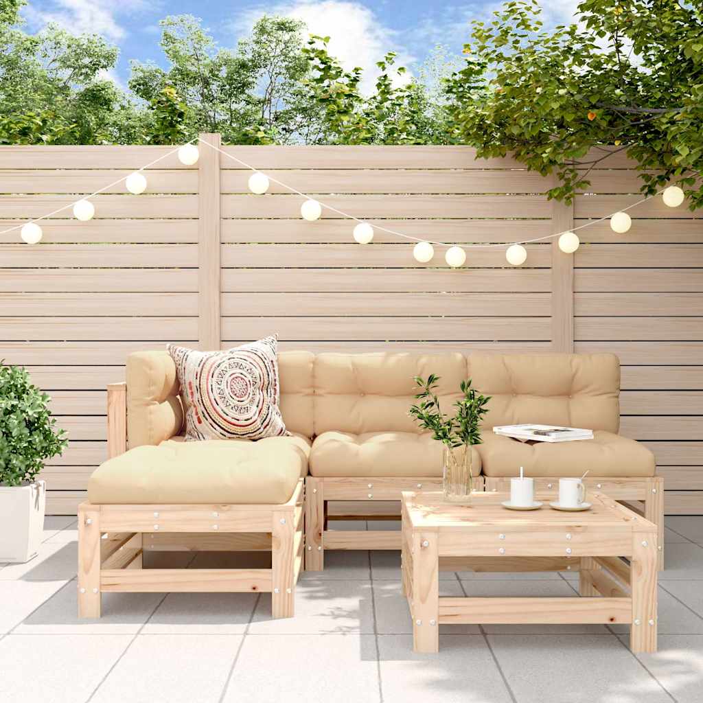 Set mobilier relaxare de grădină 5 piese lemn masiv de pin GartenMobel Dekor