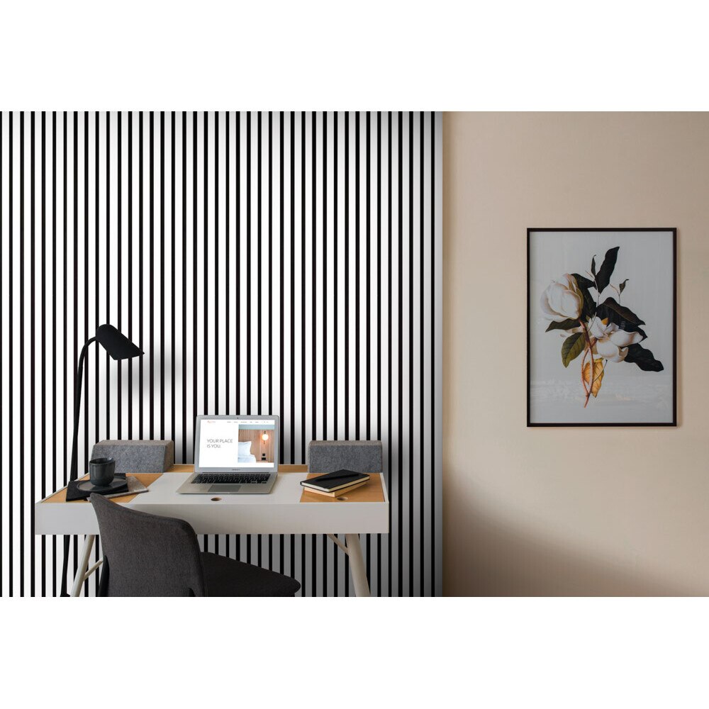 Riflaj MDF decorativ LDA PREMIUM de tip Panou Acoustic, ALB MAT, 260x40 cm Household NewTrend