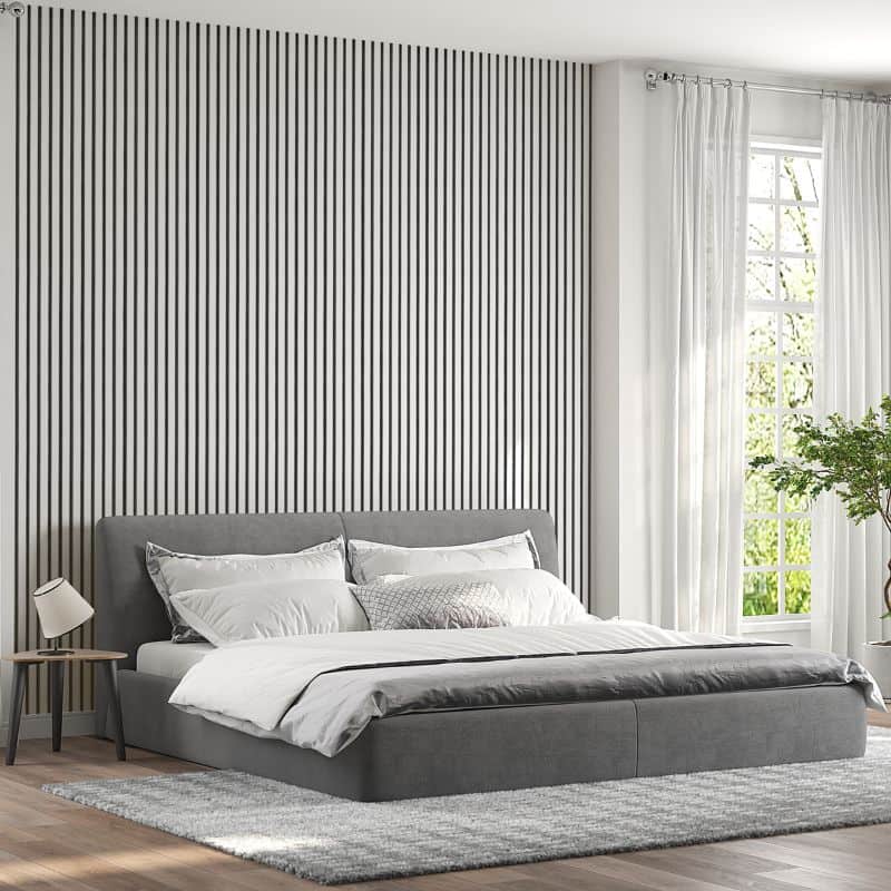 Riflaj MDF decorativ LDA PREMIUM de tip Panou Acoustic, ALB MAT, 260x40 cm Household NewTrend