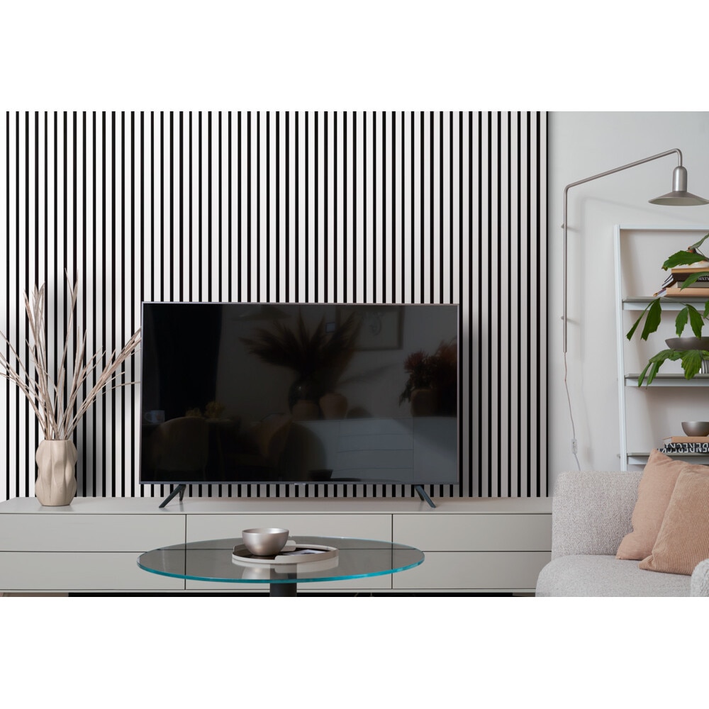 Riflaj MDF decorativ LDA PREMIUM de tip Panou Acoustic, ALB MAT, 260x40 cm Household NewTrend