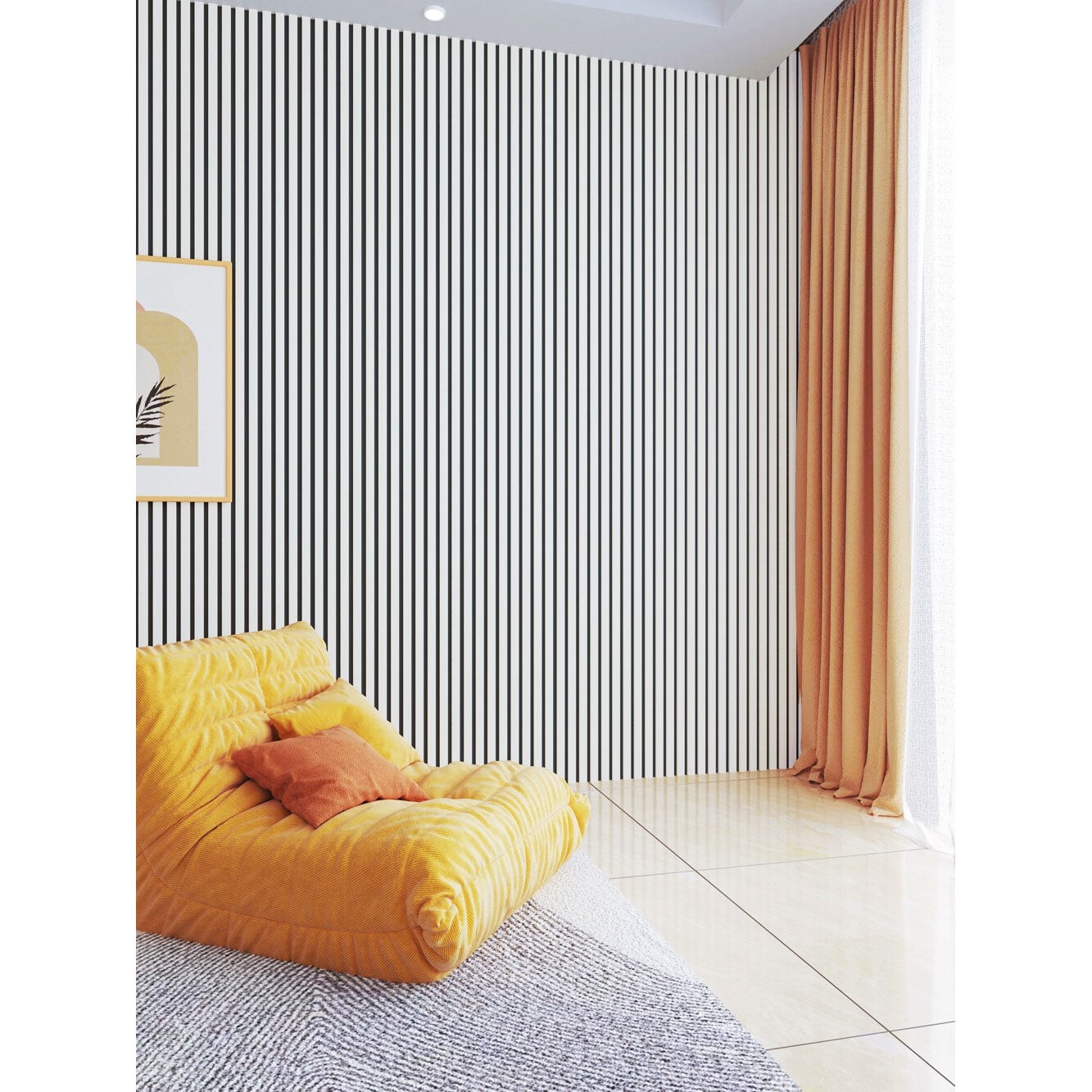 Riflaj MDF decorativ LDA PREMIUM de tip Panou Acoustic, ALB MAT, 260x40 cm Household NewTrend