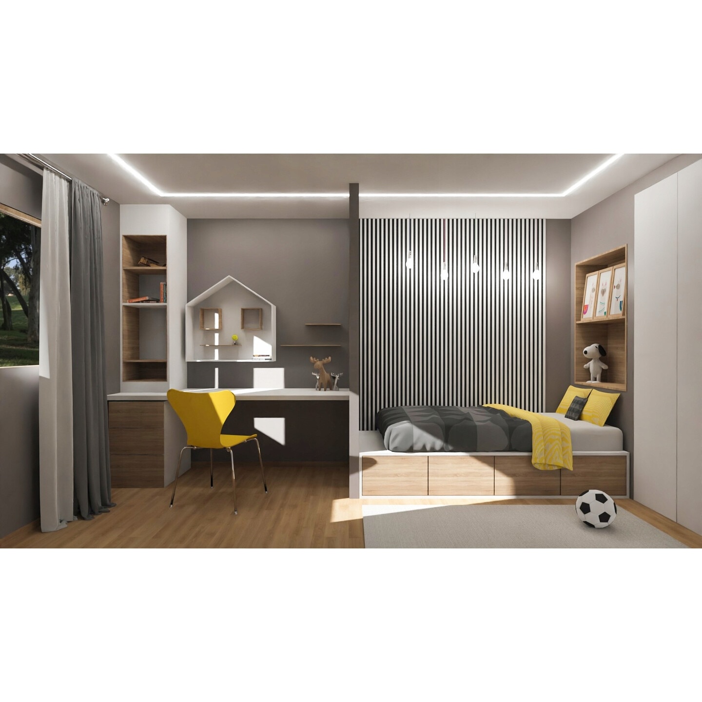 Riflaj MDF decorativ LDA PREMIUM de tip Panou Acoustic, ALB MAT, 260x40 cm Household NewTrend