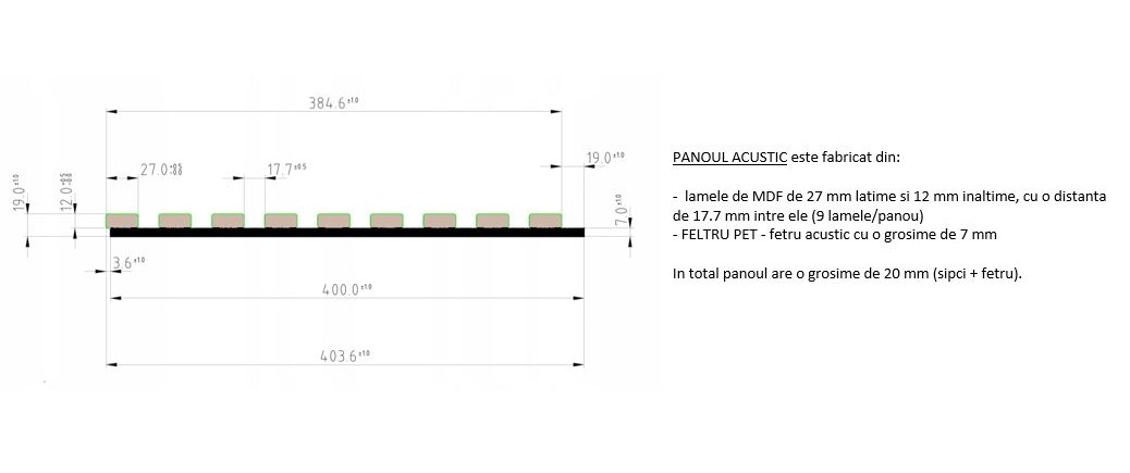 Riflaj MDF decorativ LDA PREMIUM de tip Panou Acoustic, Stejar Natur Saragossa, 260x40 cm Household NewTrend