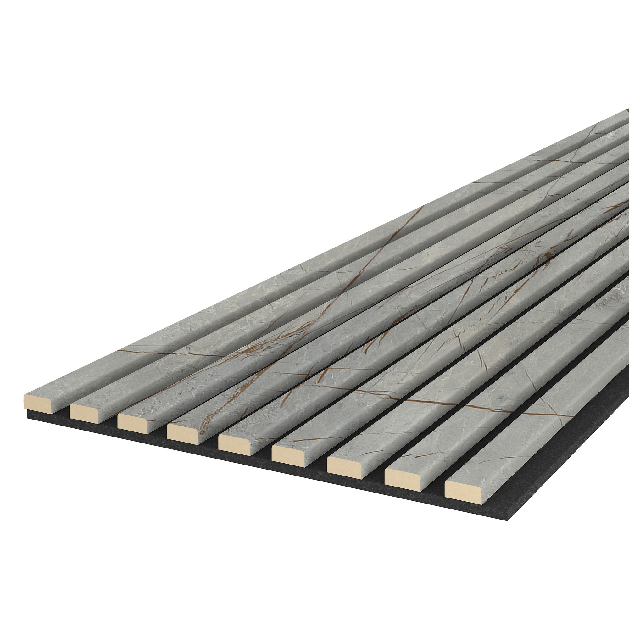Riflaj MDF decorativ LDA PREMIUM de tip Panou Acustic, Marmura cu insertii aurii, 260x40 cm Household NewTrend