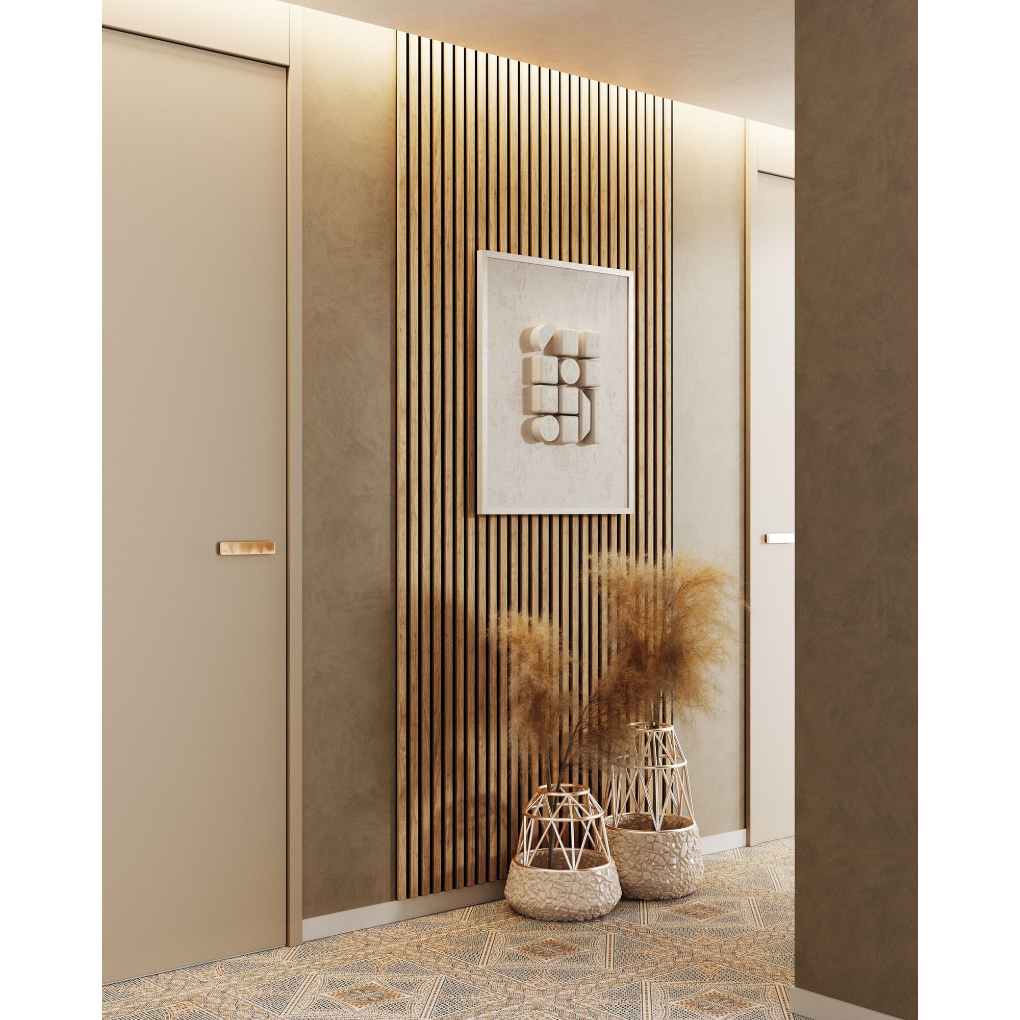 Riflaj MDF decorativ LDA PREMIUM de tip Panou Acustic, Stejar SONOMA, 260x40 cm Household NewTrend