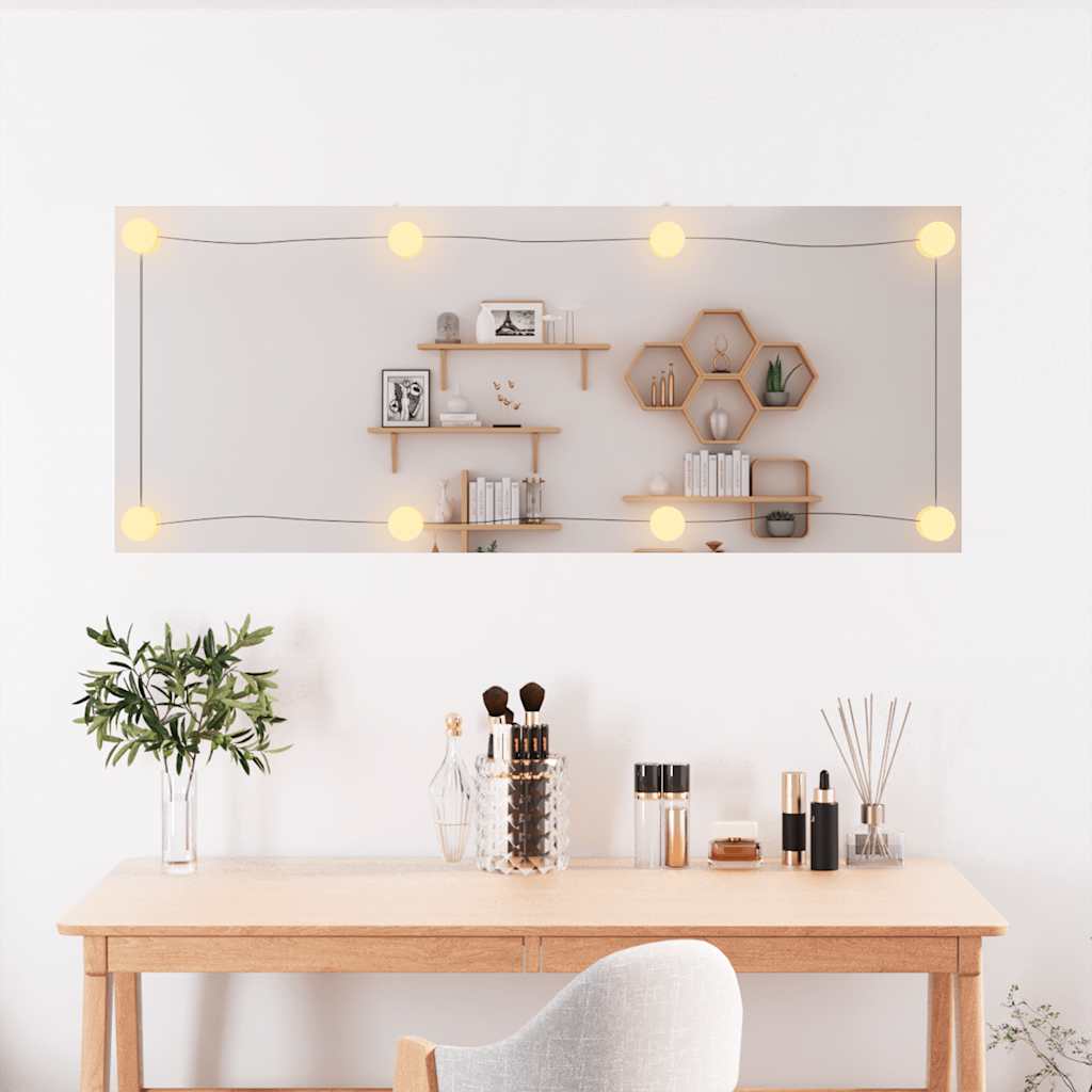 Oglindă de perete cu lumini LED 40x100 cm sticlă dreptunghiular GartenMobel Dekor