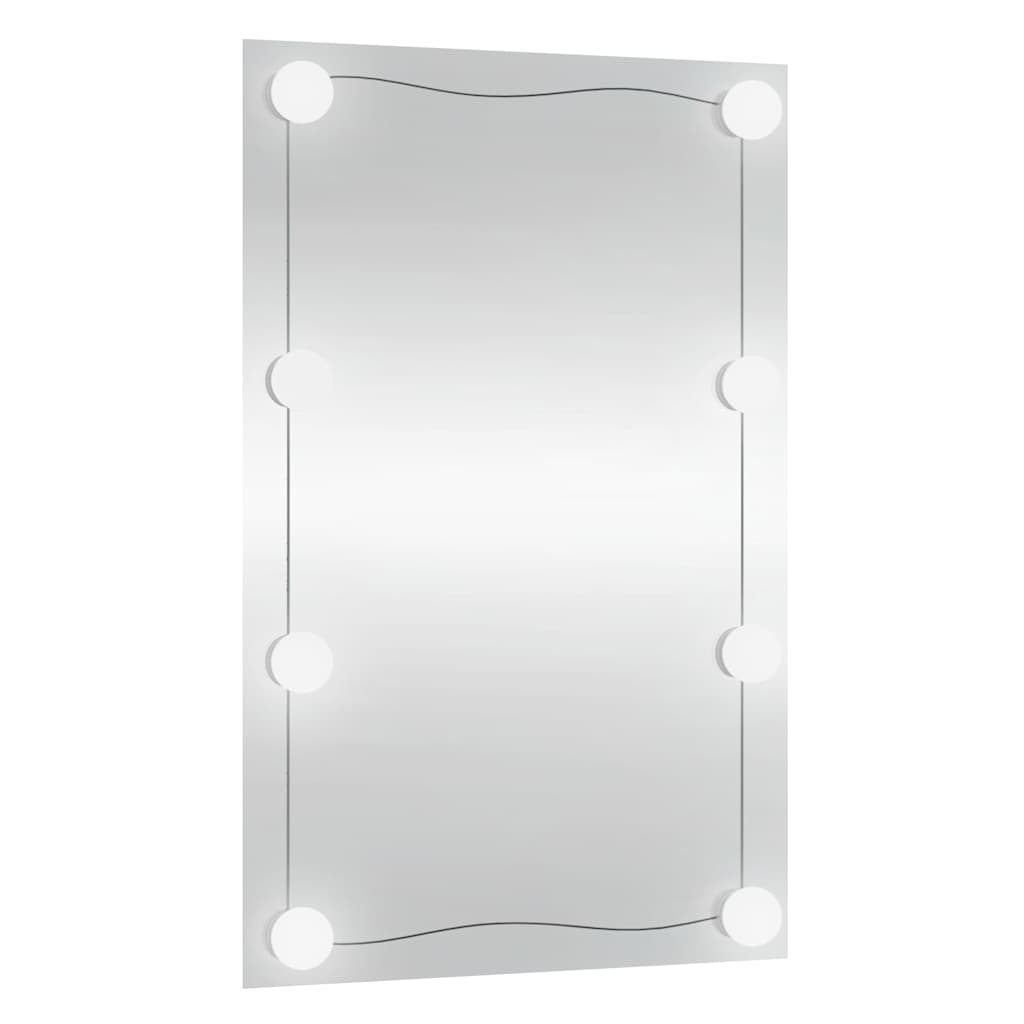 Oglindă de perete cu lumini LED 40x60 cm sticlă dreptunghiular GartenMobel Dekor