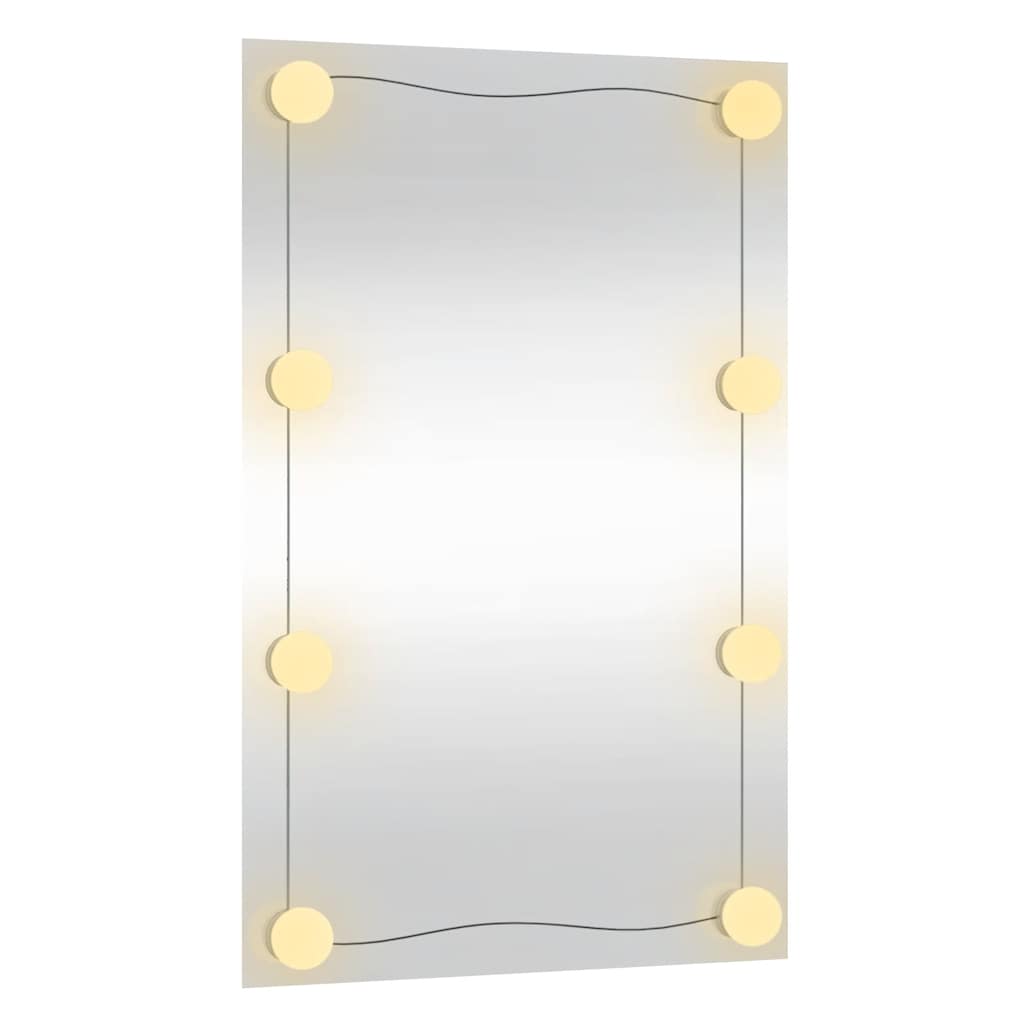 Oglindă de perete cu lumini LED 40x60 cm sticlă dreptunghiular GartenMobel Dekor