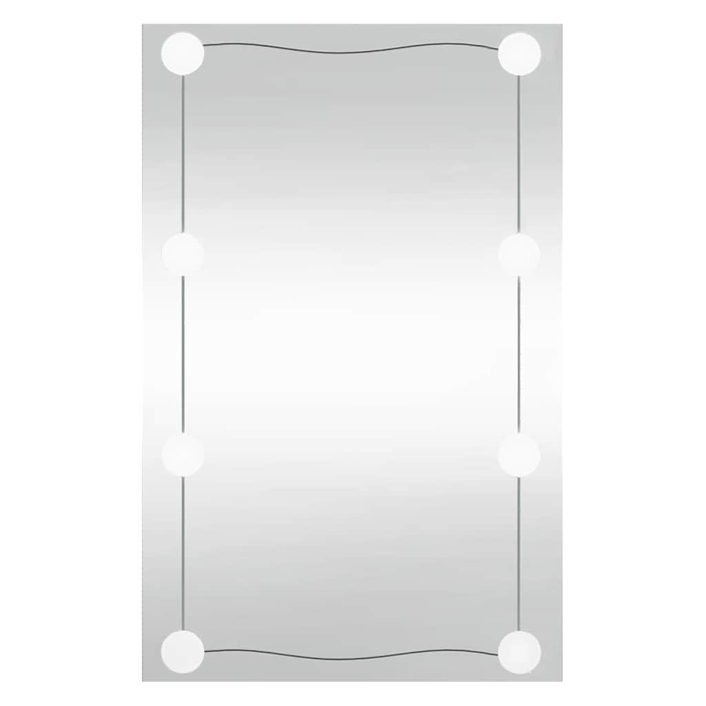 Oglindă de perete cu lumini LED 50x80 cm sticlă dreptunghiular GartenMobel Dekor