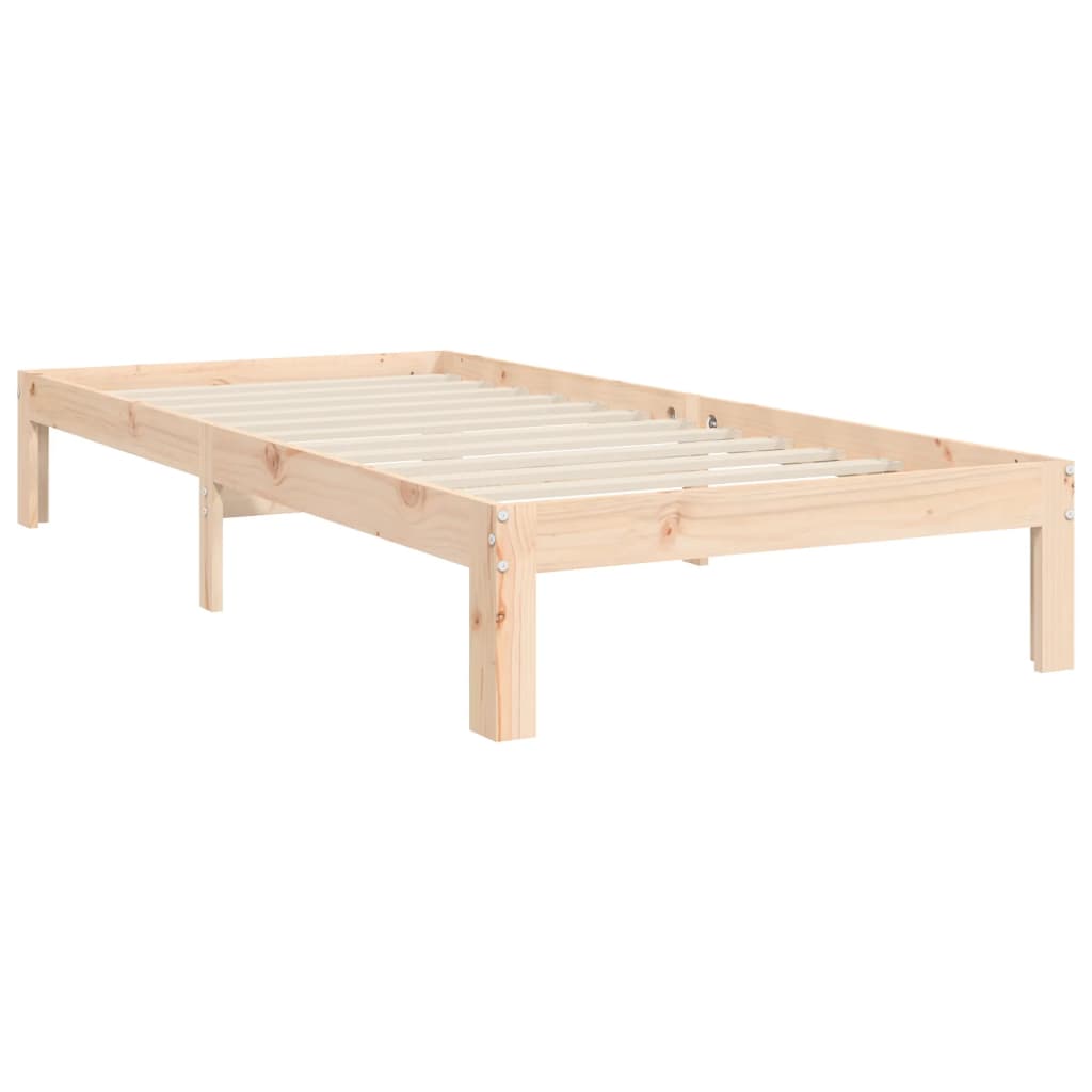 Cadru de pat cu tăblie single mic, lemn masiv  GartenMobel Dekor