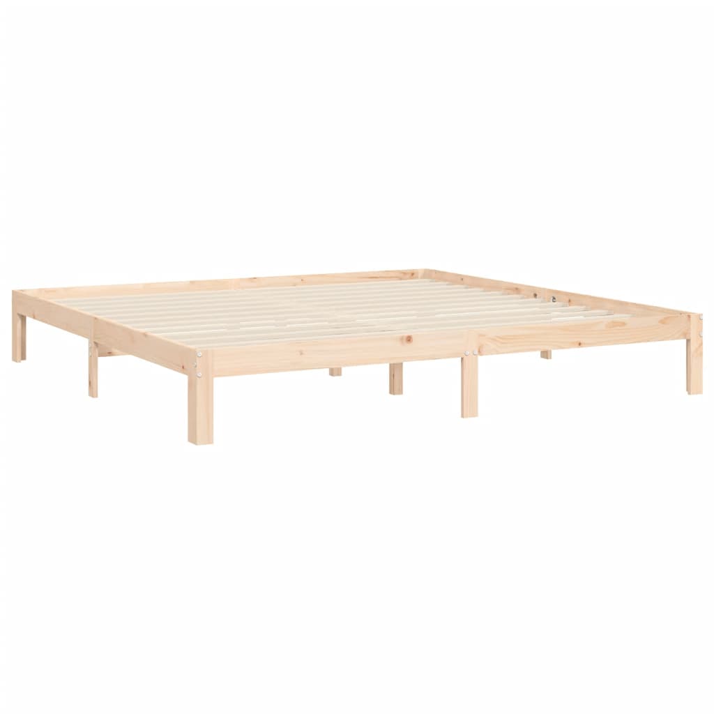 Cadru de pat cu tăblie, king size, lemn masiv GartenMobel Dekor