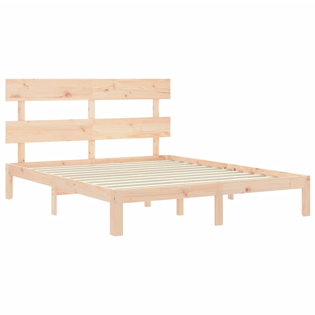 Cadru de pat cu tăblie, king size, lemn masiv GartenMobel Dekor