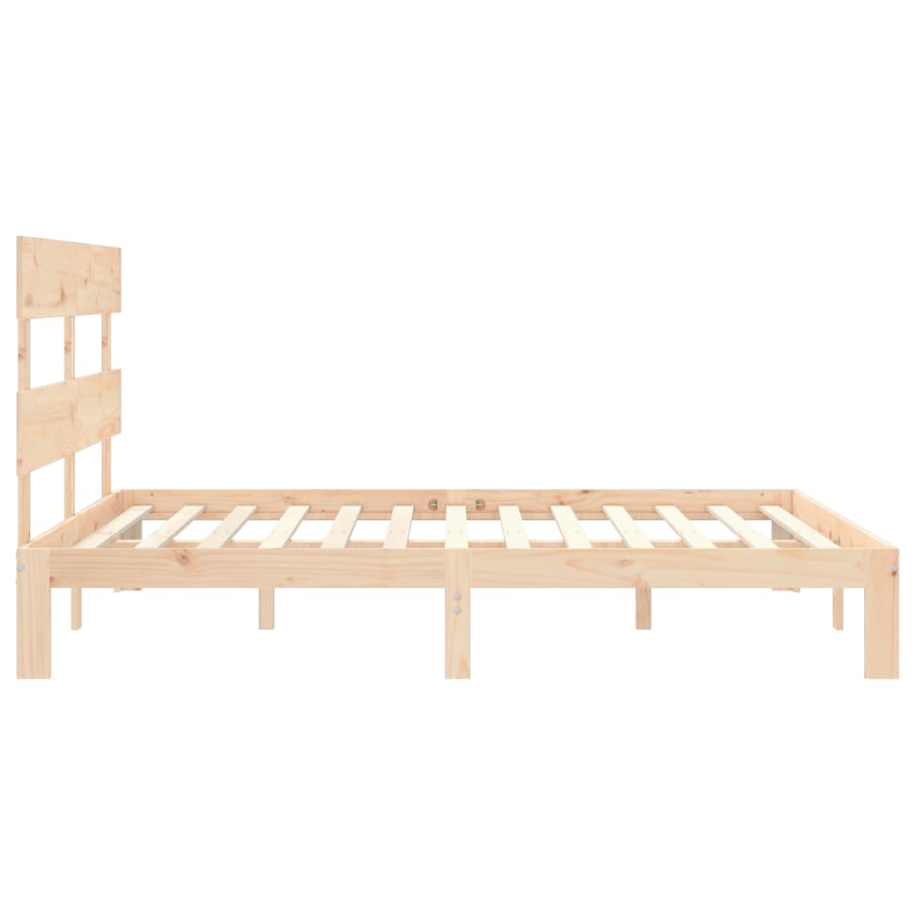 Cadru de pat cu tăblie, king size, lemn masiv GartenMobel Dekor