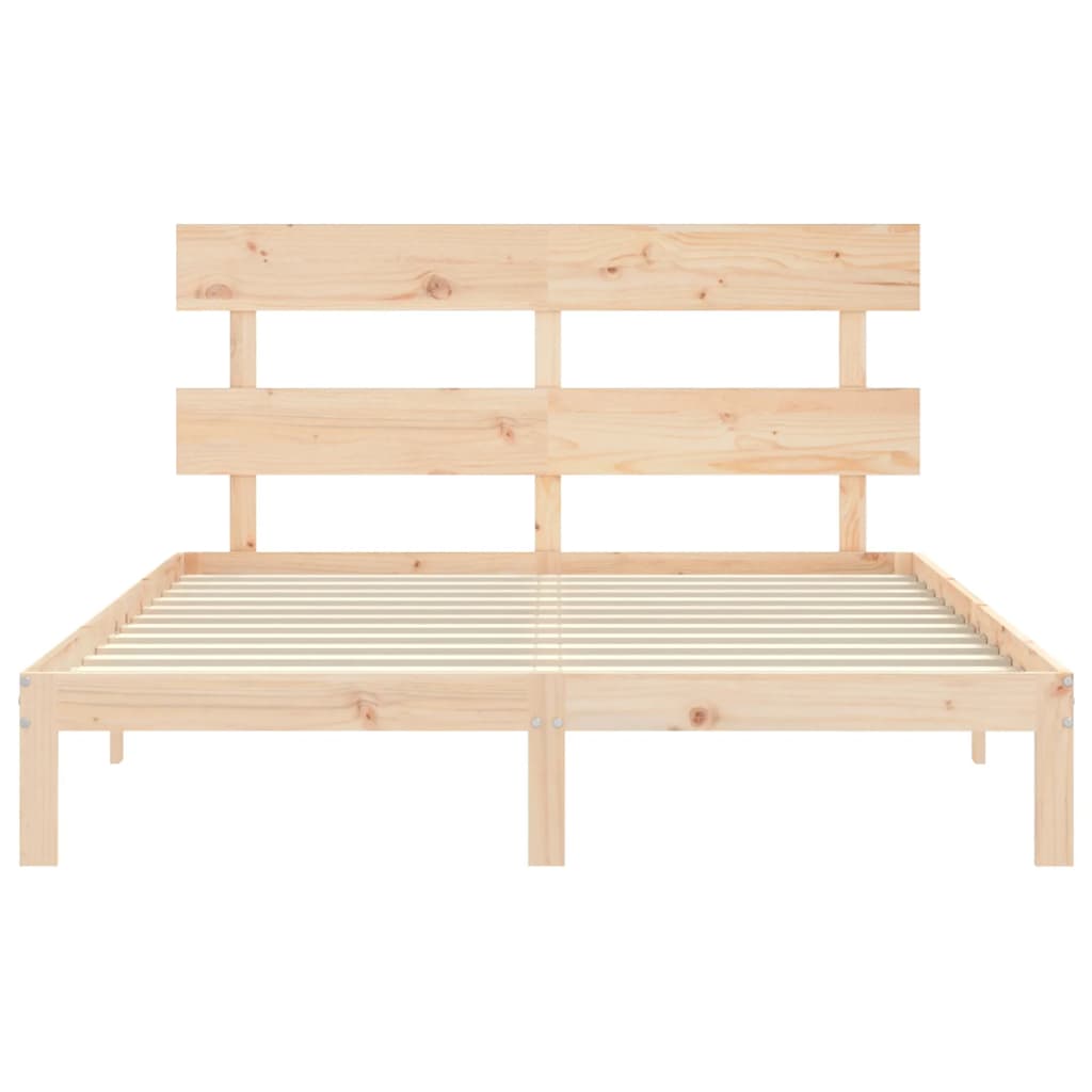 Cadru de pat cu tăblie, king size, lemn masiv GartenMobel Dekor