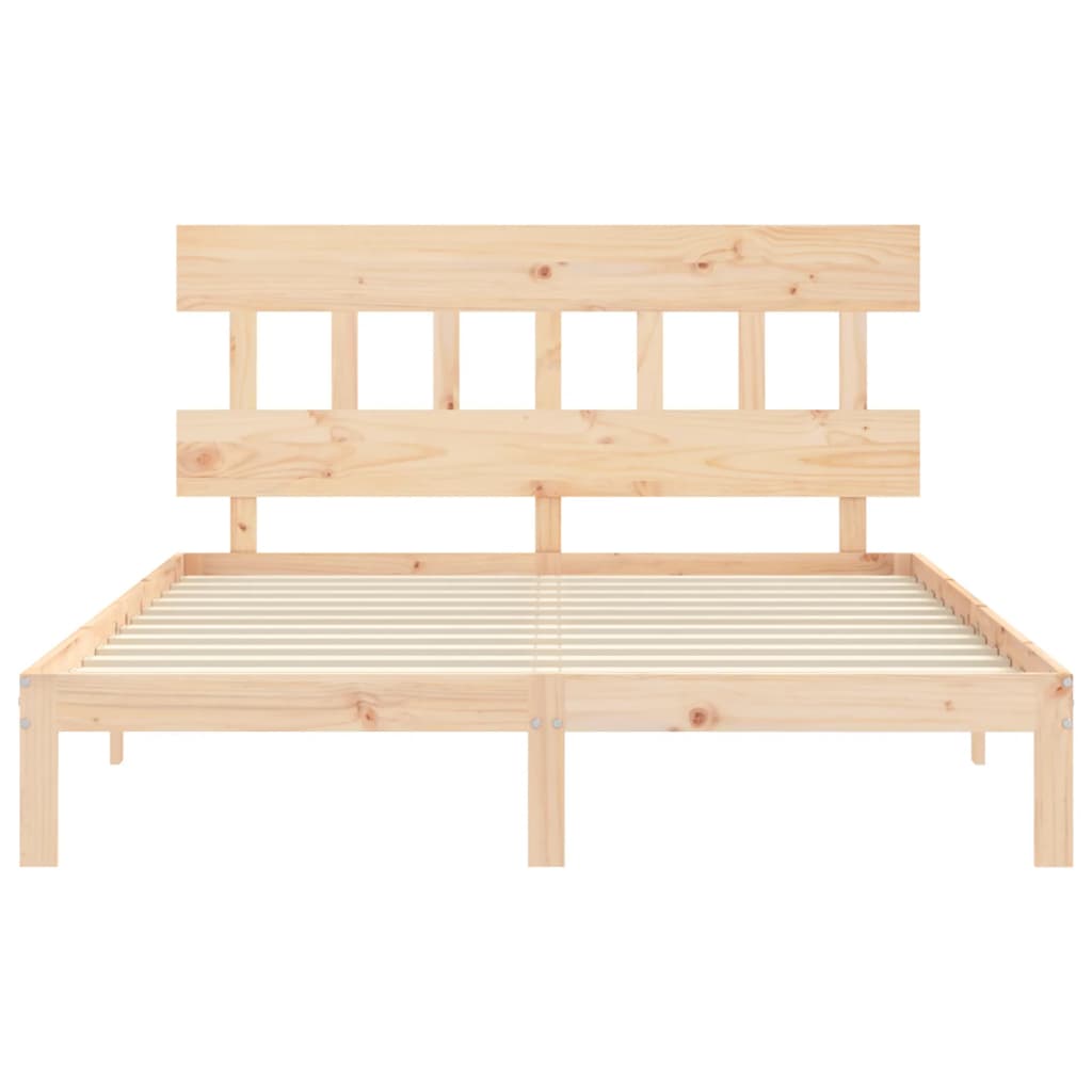 Cadru de pat cu tăblie, king size, lemn masiv GartenMobel Dekor