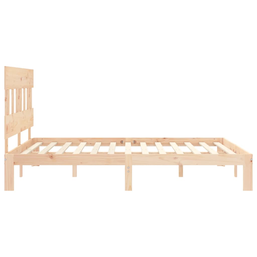 Cadru de pat cu tăblie, king size, lemn masiv GartenMobel Dekor