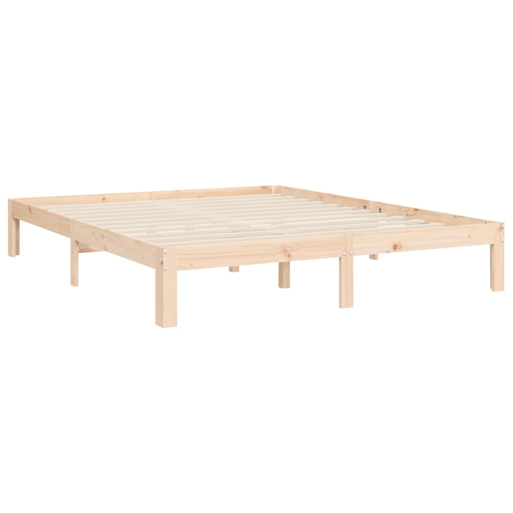 Cadru de pat cu tăblie, king size, lemn masiv GartenMobel Dekor