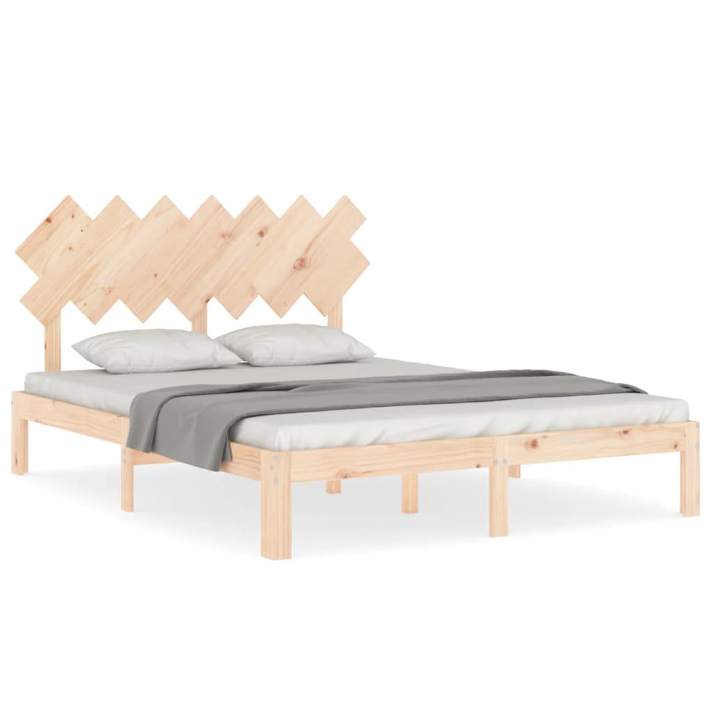 Cadru de pat cu tăblie, king size, lemn masiv GartenMobel Dekor