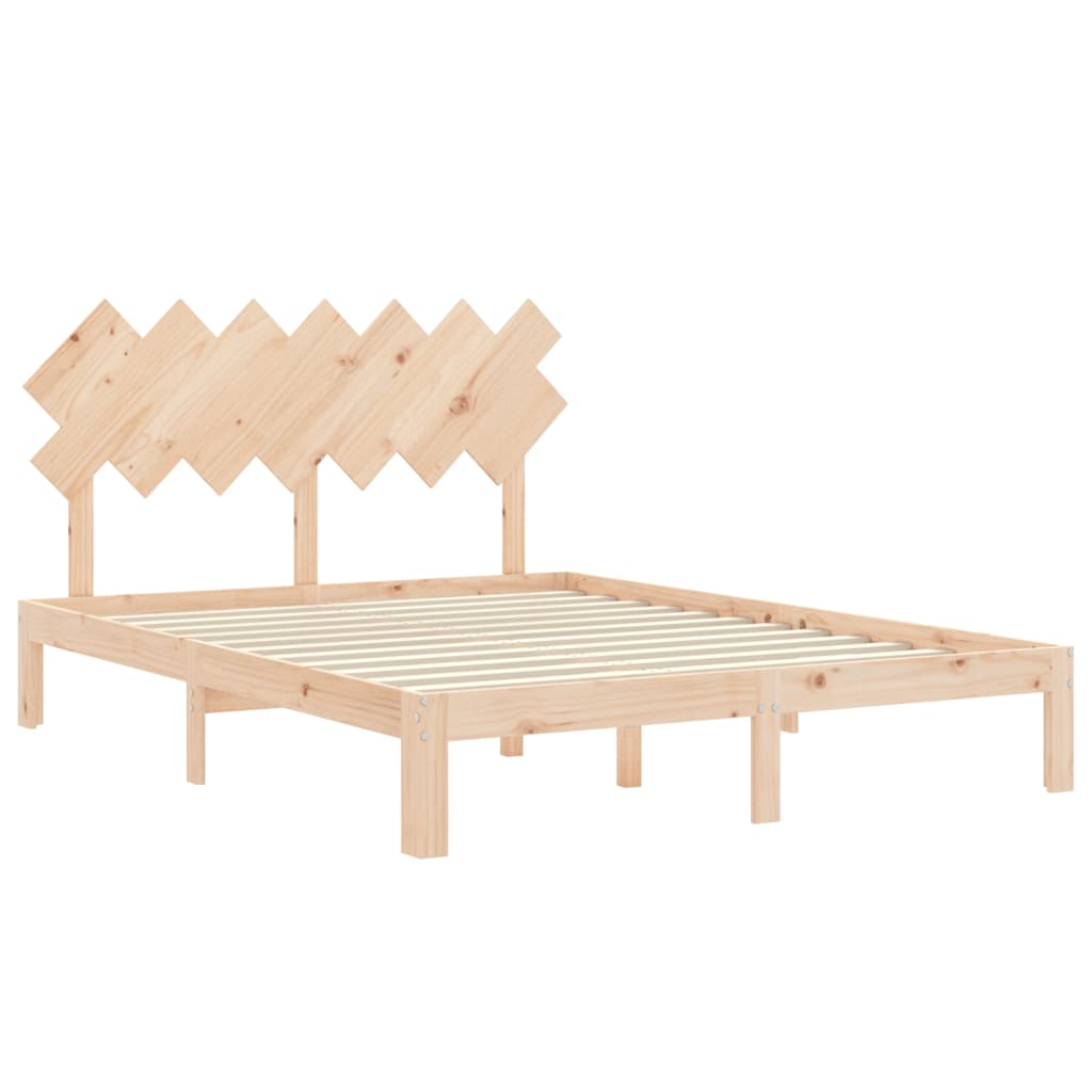Cadru de pat cu tăblie, king size, lemn masiv GartenMobel Dekor