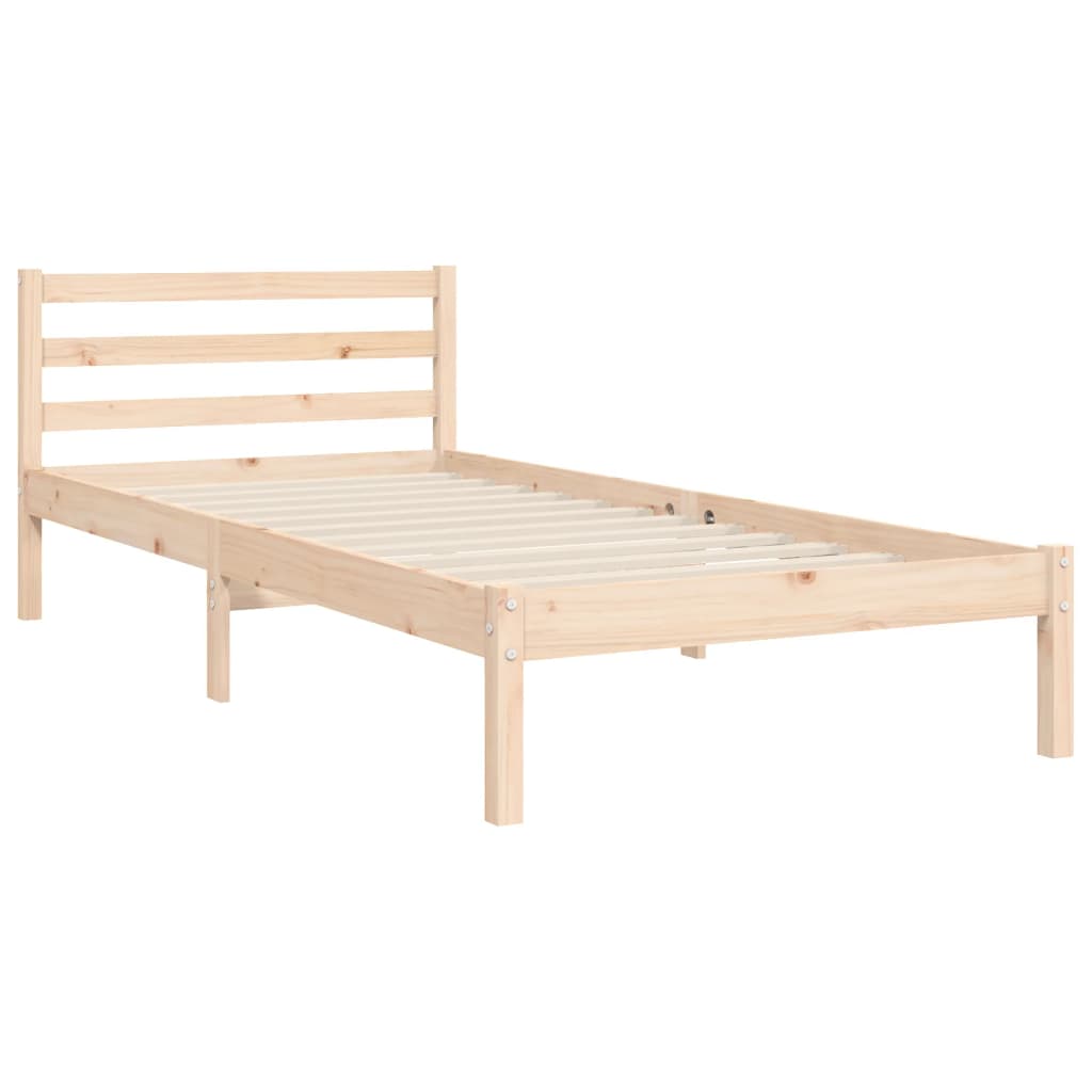 Cadru de pat cu tăblie single, lemn masiv GartenMobel Dekor