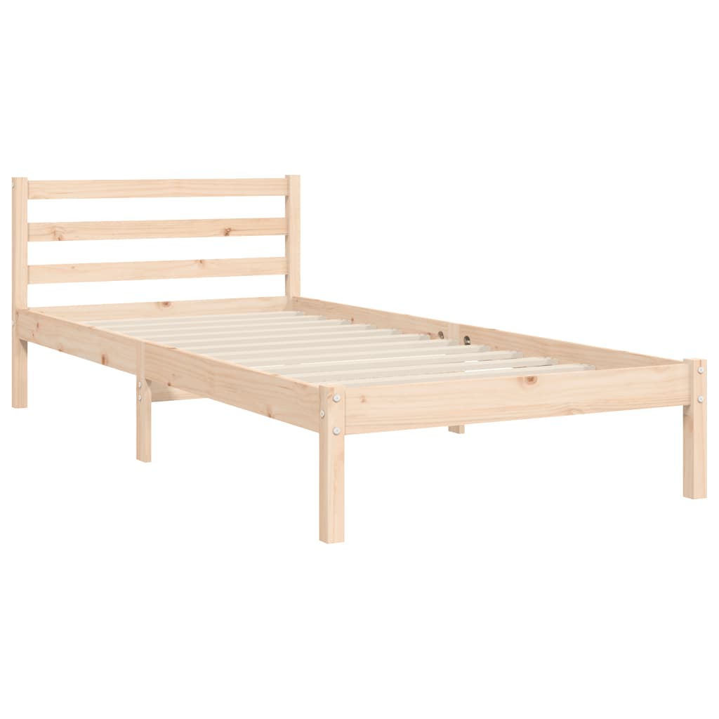 Cadru de pat cu tăblie single, lemn masiv GartenMobel Dekor