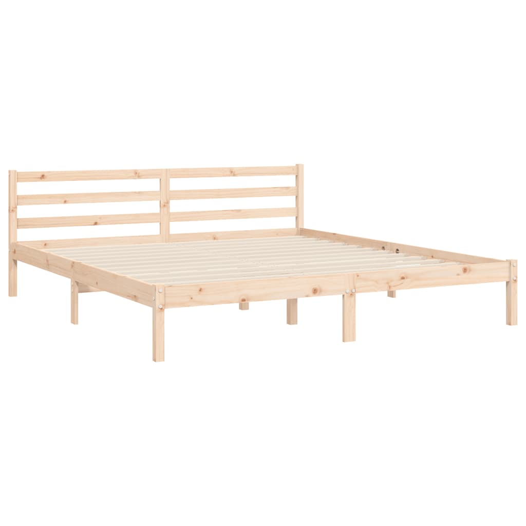 Cadru de pat cu tăblie Super King Size, lemn masiv GartenMobel Dekor