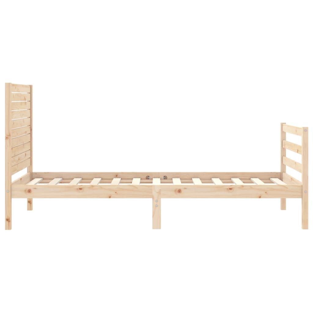 Cadru de pat cu tăblie single, lemn masiv GartenMobel Dekor