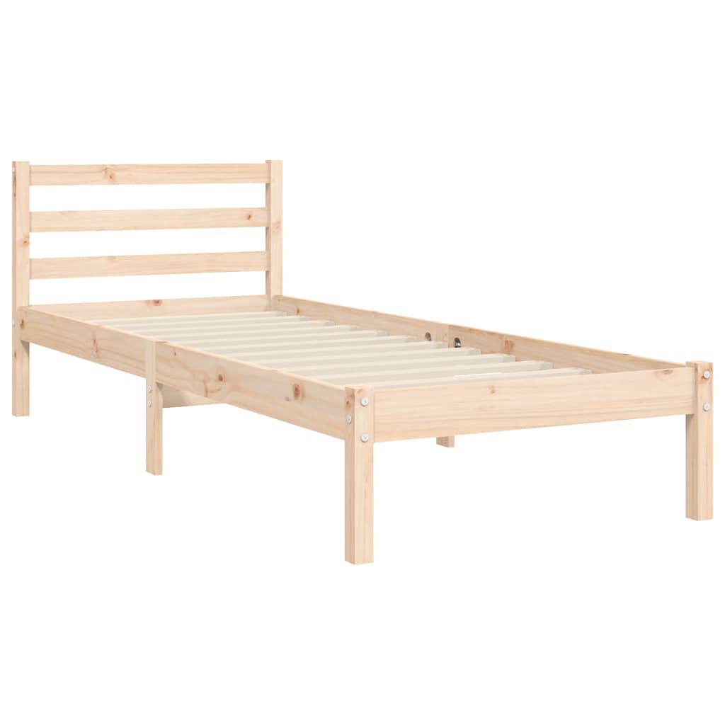 Cadru de pat cu tăblie single, lemn masiv GartenMobel Dekor