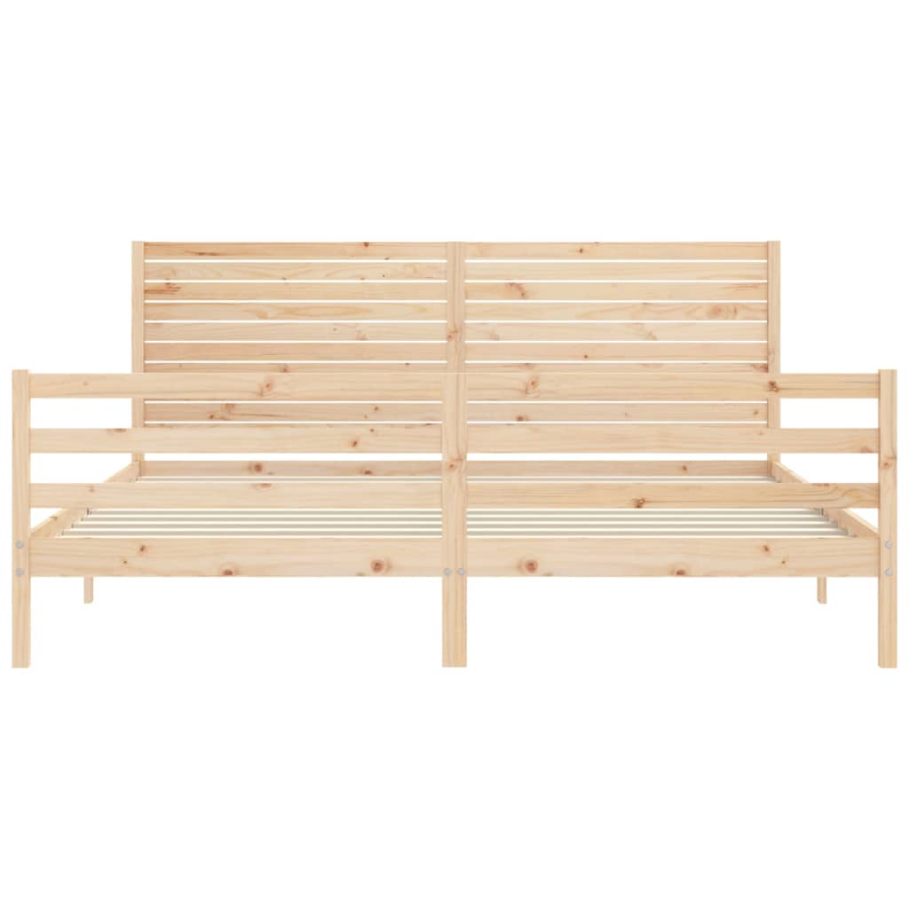 Cadru de pat cu tăblie Super King Size, lemn masiv GartenMobel Dekor