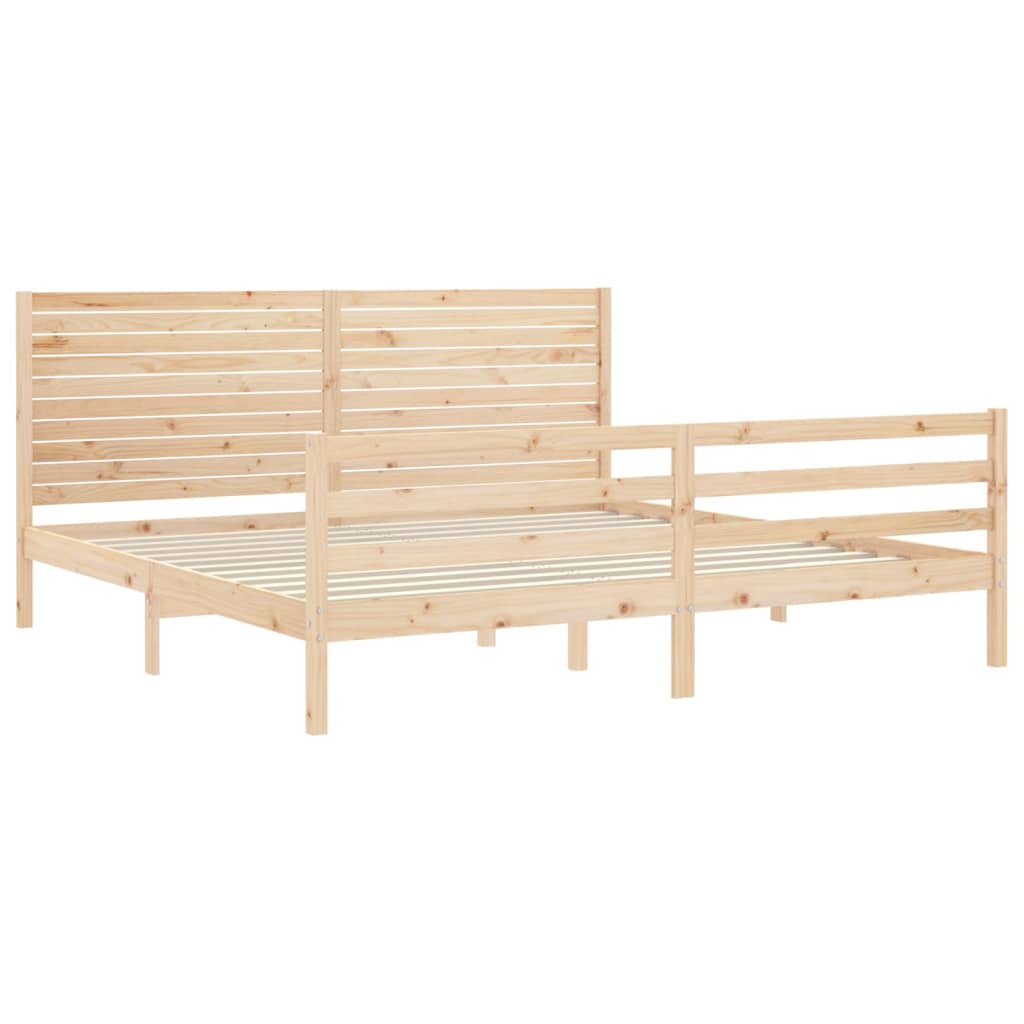 Cadru de pat cu tăblie Super King Size, lemn masiv GartenMobel Dekor