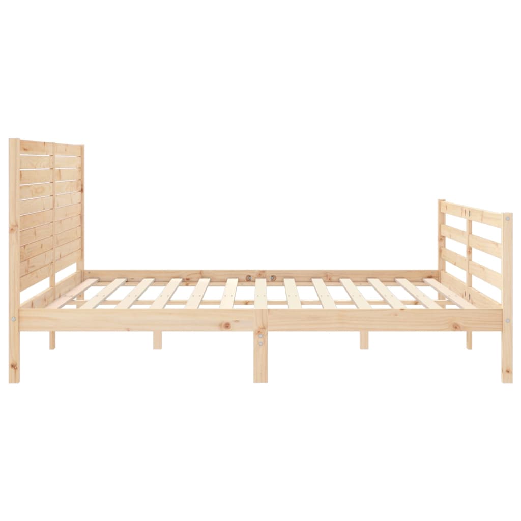 Cadru de pat cu tăblie Super King Size, lemn masiv GartenMobel Dekor