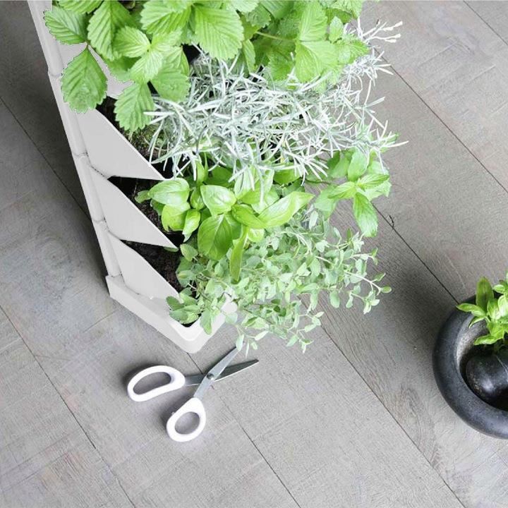 Ghivece decorative de flori, modular, alb, 4x1 L, set 4 buc, 19.5x11.4x47.5 cm, Mini Cascade GartenVIP DiyLine