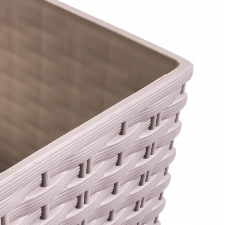 Jardiniera decorativa, sistem irigare, imitatie ratan, cafeniu, 30 L, 60x25x24 cm, Rato Case GartenVIP DiyLine