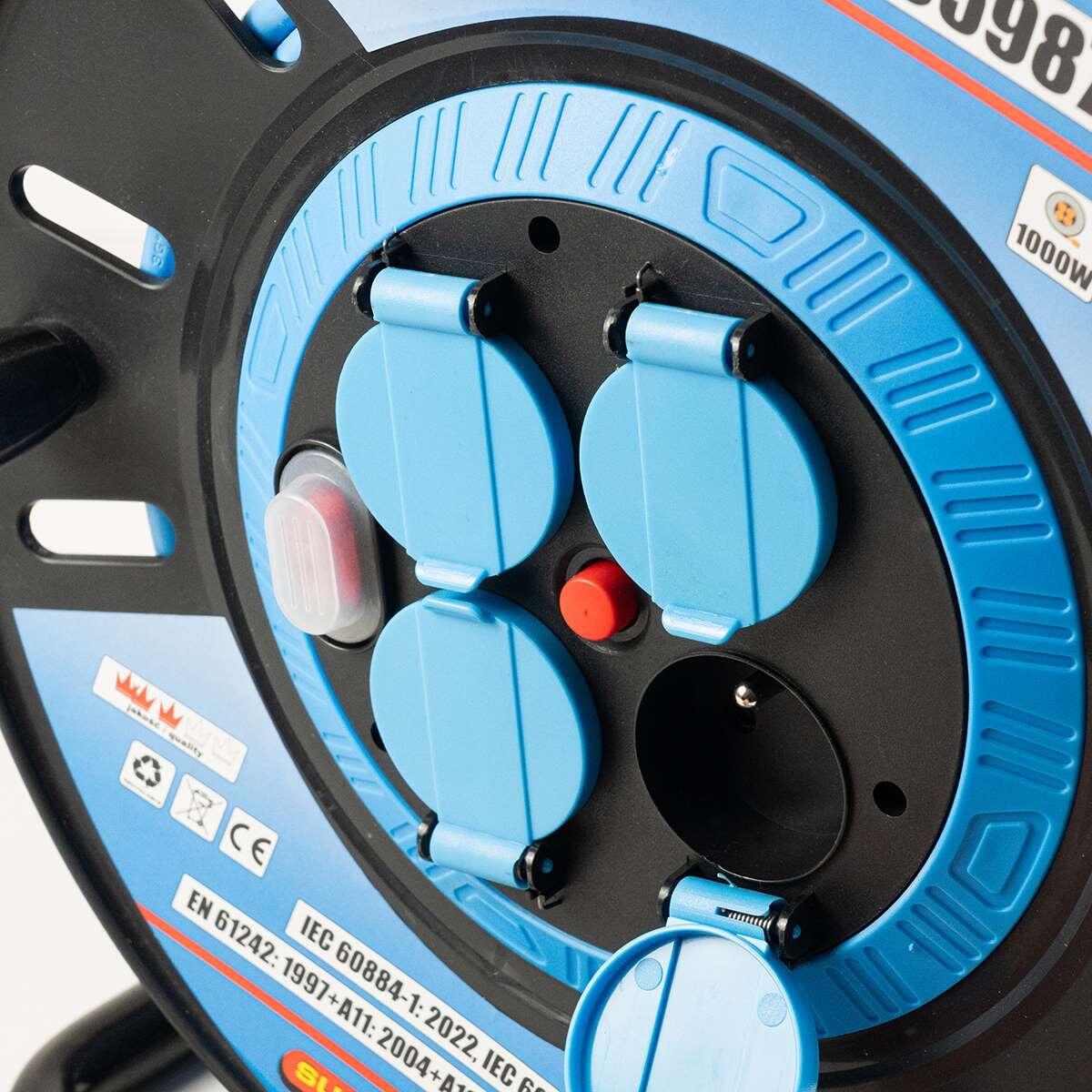 Prelungitor electric industrial, pe tambur, 13 A, 3x1.5 mm², IP44, 50 m, Richmann GartenVIP DiyLine