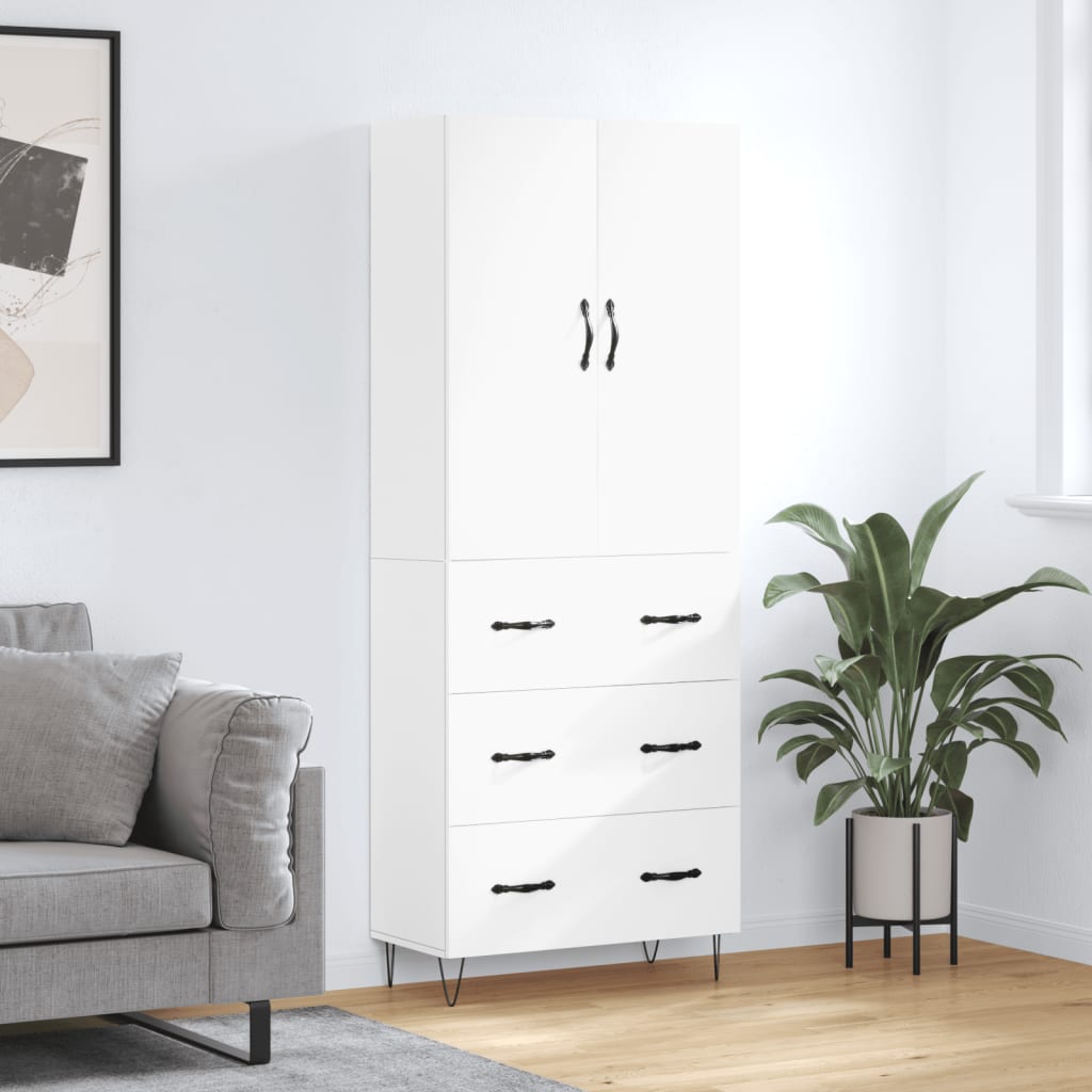 Dulap înalt, alb, 69,5x34x180 cm, lemn compozit GartenMobel Dekor