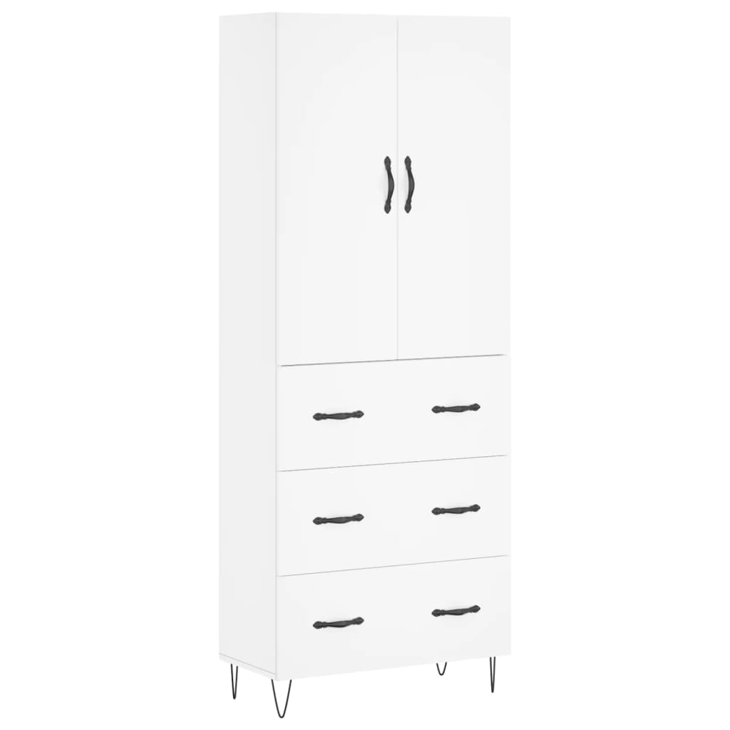 Dulap înalt, alb, 69,5x34x180 cm, lemn compozit GartenMobel Dekor