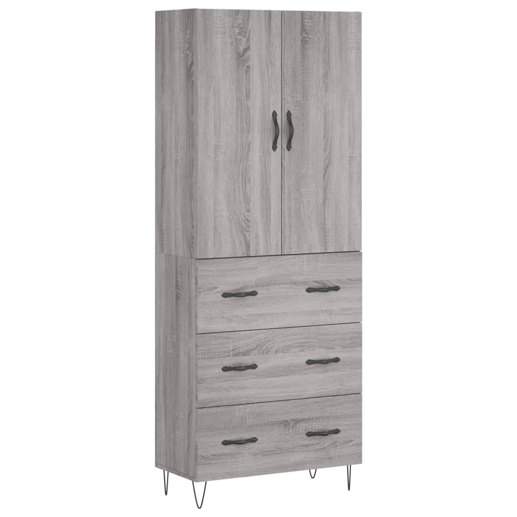 Dulap înalt, gri sonoma, 69,5x34x180 cm, lemn compozit GartenMobel Dekor