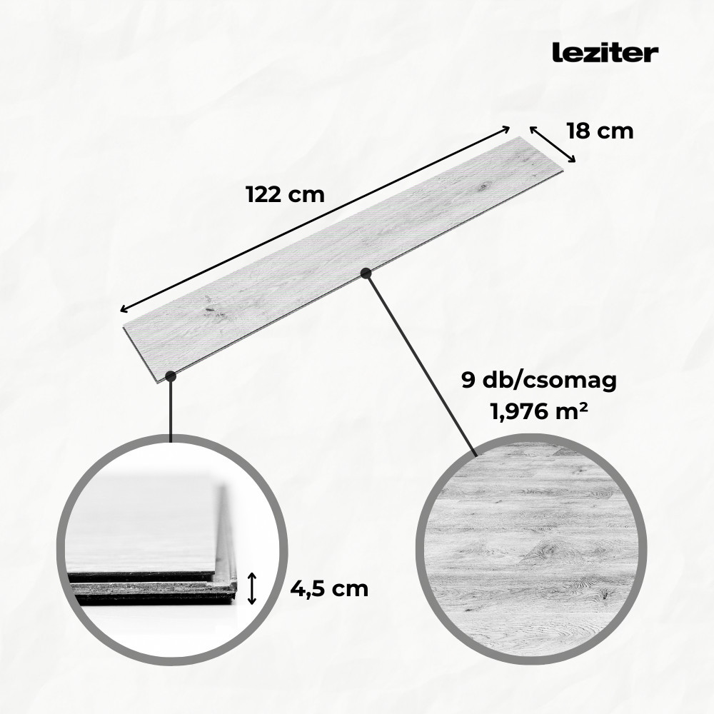 Leziter Pardoseală laminată din vinil SPC, stejar Sipadan, Leziter Mobalis Homvera
