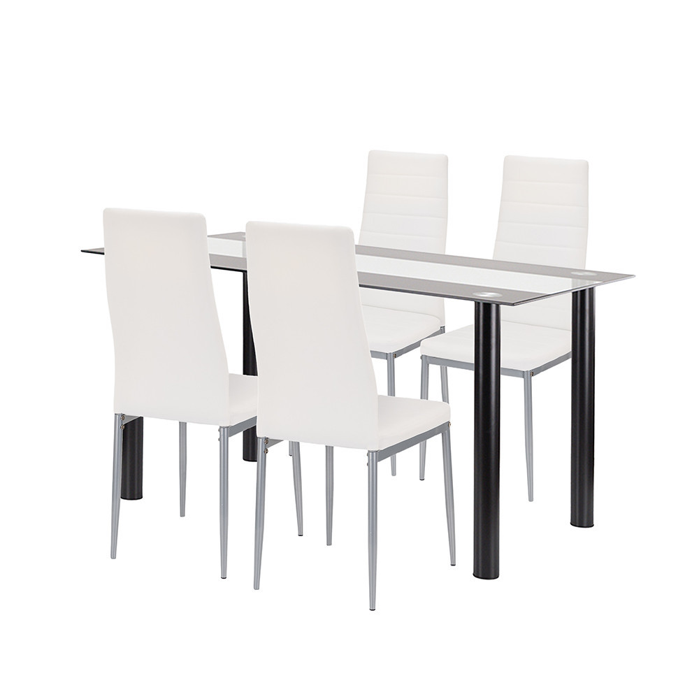 Leziter Set de masă Denton 4 1 alb-gri Mobalis Homvera