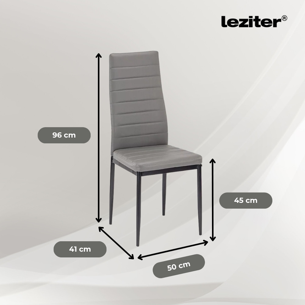 Leziter Set de masă Denton 4 1 gri-negru Mobalis Homvera